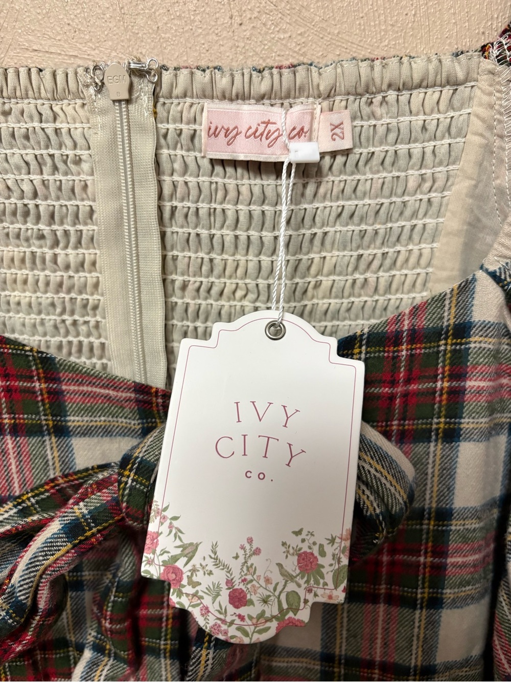 Ivy City Co Merry Dress Holiday Plaid Midi Size 2X NWT New - Picture 14 of 16